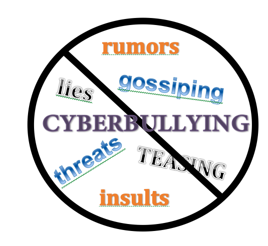 graphic showing no rumors no cyberbullying no teasing no threats