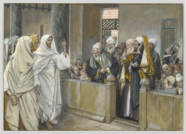 Jesus faces the religious leaders in the temple