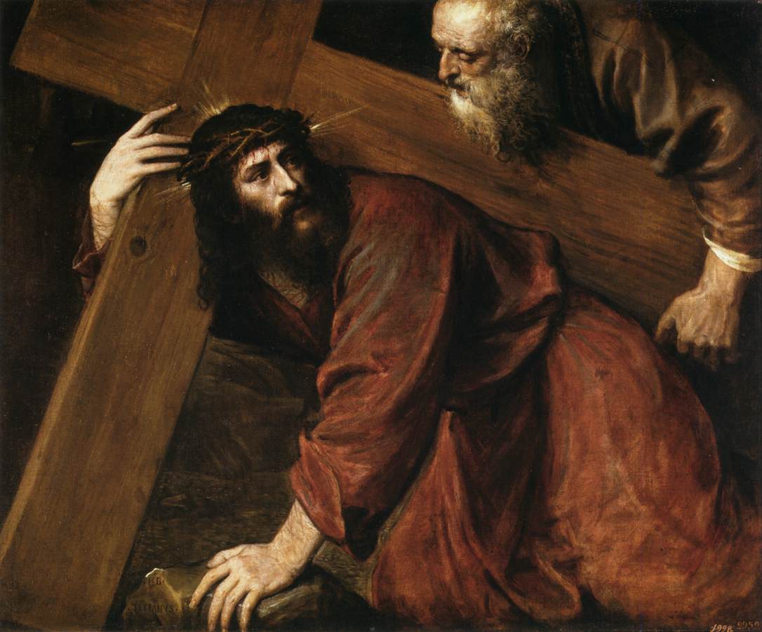man carrying Jesus' cross