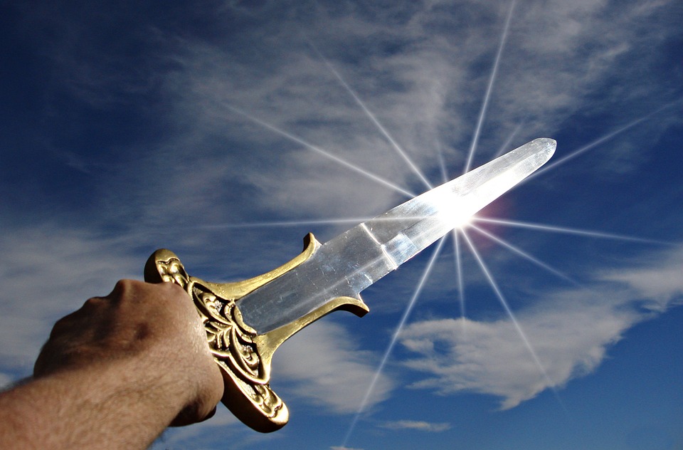 sword shining in the sun