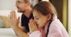 two people praying together Jesus is here