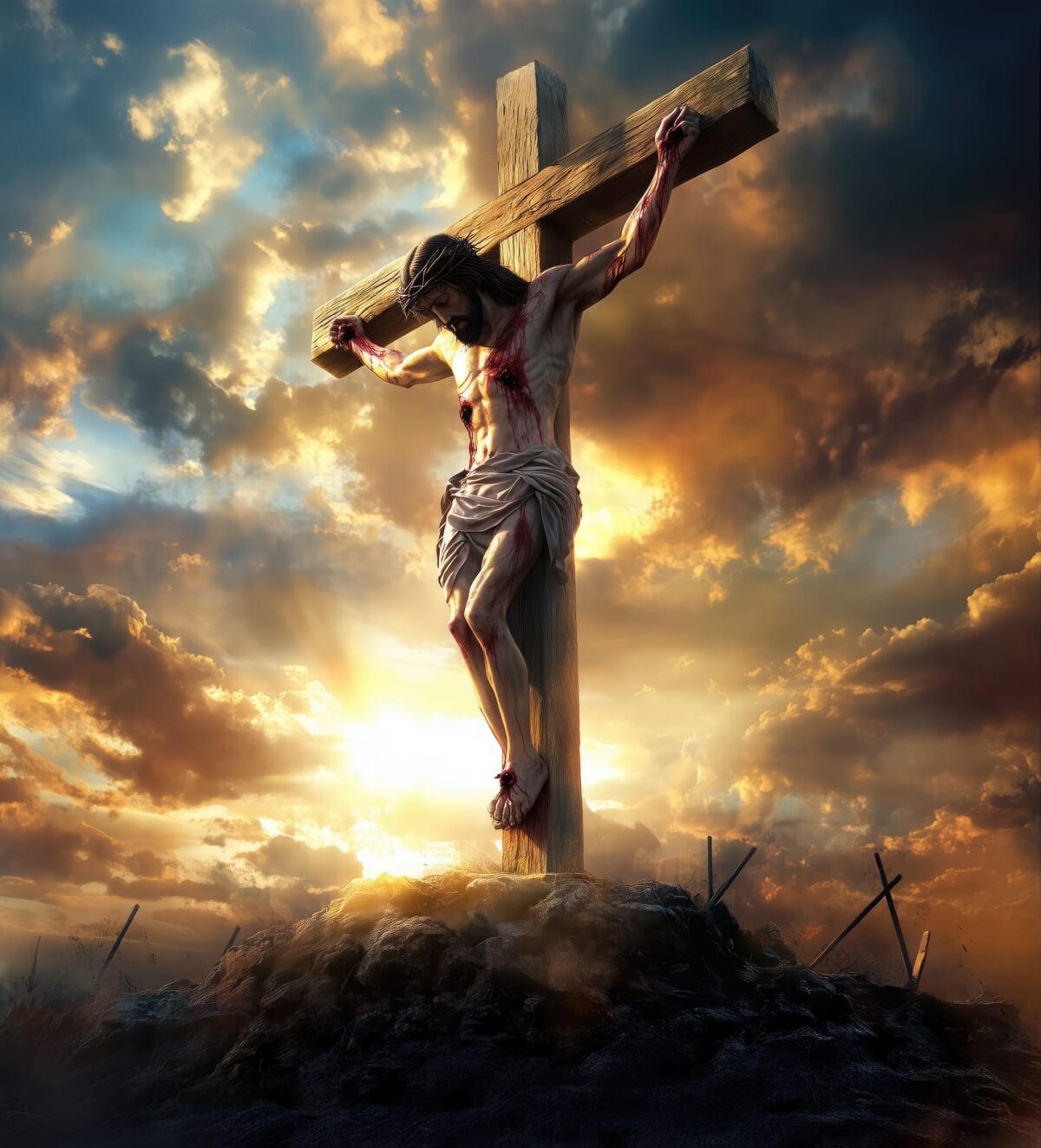 Jesus hanging on the cross