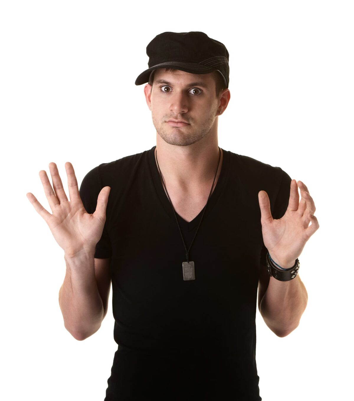 a man looking shocked or offended